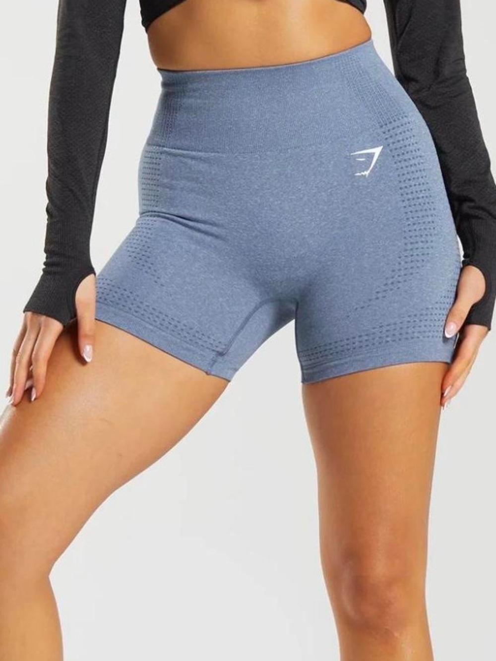 Gymshark Vital Seamless High-Waist Bike Shorts in Blue